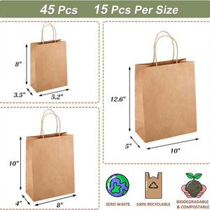 Customizable Size Screen Printed Cotton Rope Handle Eco-Friendly Recyclable Paper Gift <b>Bags</b> for Shopping Party Small Business - Product Image 2