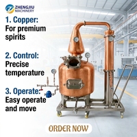 Alambic en cuivre pur ZJ 250L avec plaques filtrantes, adapté aux liquides et aux matériaux fermentés solides, pour la distillation de spiritueux de qualité supérieure