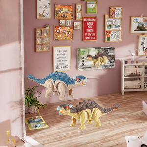 Juguetes de Dinosaurios 2025, Nuevo Diseño Educativo, Plástico, Eléctrico, Camina, Luces de Colores, Sonidos Simulados, Anquilosaurio, 25cm, Unisex - Product Image 3
