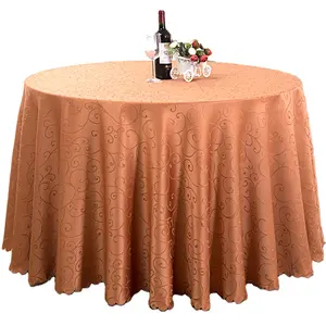 Wholesale european style polyester round rose gold table cloth for wedding