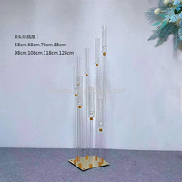 Vente en gros de chandeliers de mariage en acrylique de haute qualité à 8 bras, chandeliers de mariage transparents, décorations de mariage