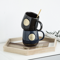 Coffret Cadeau Luxe pour Entreprise : Plaque en Cuivre, Plaque d'Immatriculation en Bronze avec Logo Personnalisé, Médaille Métallique, Tasse à Café en Céramique Thermique pour Usage Quotidien