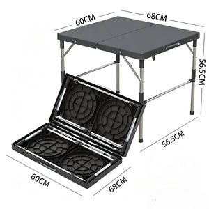 Ensemble <span class=keywords><strong>table</strong></span> et chaises pliantes réglables portables, idéal pour le camping, les pique-niques, les barbecues, les stands de rue, l'utilisation en appartement - Product Image 6