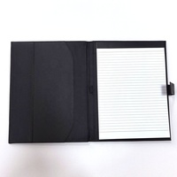 Carpeta de Documentos A4 Personalizada de Fábrica, en Cuero PU Negro con Cierre a Presión, Portafolio de Oficina para Regalo Corporativo