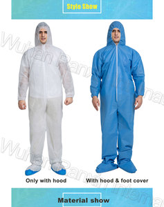 Tuta monouso Clean Room tuta da lavoro tutto il corpo tuta protettiva in tessuto <span class=keywords><strong>con</strong></span> <span class=keywords><strong>cappuccio</strong></span> - Product Image 5