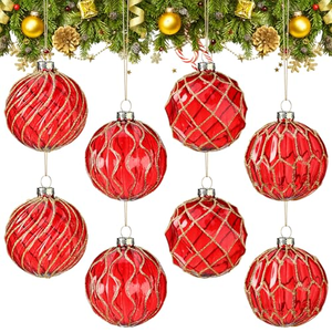 Décorations de Noël, boules de Noël en verre, ornements pour arbre de Noël, boule de Noël de 8 cm - Product Image 1
