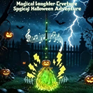 Baguette magique d'Halloween de haute qualité, baguette lumineuse musicale de sorcière, accessoire de déguisement pour enfants, fête d'Halloween, cosplay - Product Image 5