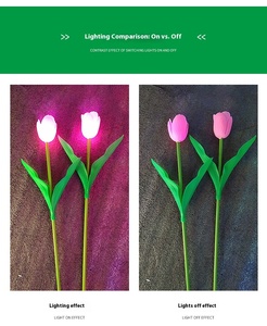 Custom Tulip LED Lawn <b>Light</b> Solar <b>Ground</b> Plug IP65 Rating High CRI 95 Dimmable Garden Courtyard Atmosphere Decoration Lighting - Product Image 4