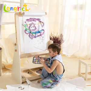 Tour d'apprentissage réglable chevalet Montessori cadre en bois chevalet de bureau avec <span class=keywords><strong>tableau</strong></span> blanc <span class=keywords><strong>tableau</strong></span> <span class=keywords><strong>noir</strong></span> pour les enfants - Product Image 2