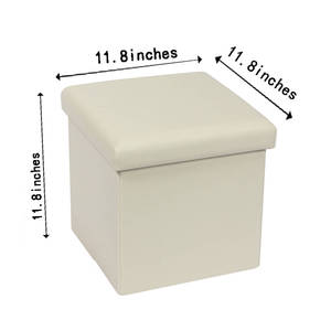 Bailey Giá Thấp Khuyến Mãi Giả Da Ottoman Gấp Lưu Trữ Trắng Đa Chức Năng Lưu Trữ Phân Cho Phòng Ngủ - Product Image 2