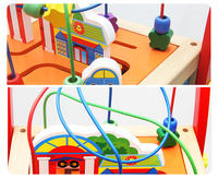 Cube d'activités en bois multifonctionnel unisexe marchette pour bébés avec musique, un jouet riche en fonctionnalités pour jouer
