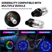 Luz LED Multicolor para Válvulas de Neumáticos con Batería para Auto, Moto y Bicicleta
