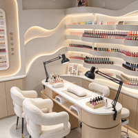 Vitrine de présentation en verre étanche et écologique avec cadre métallique, présentoir à poussière pour produits de beauté, présentoir à ongles, vitrine de boutique