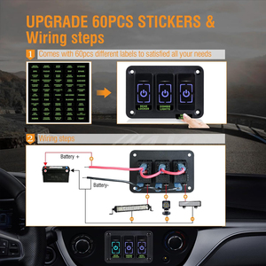 Không thấm nước cảm ứng chuyển đổi bảng điều khiển 3 gang 12-24V dễ dàng cài đặt cho tàu ngầm thuyền <span class=keywords><strong>RV</strong></span> du thuyền tàu biển thiết bị hải lý - Product Image 5