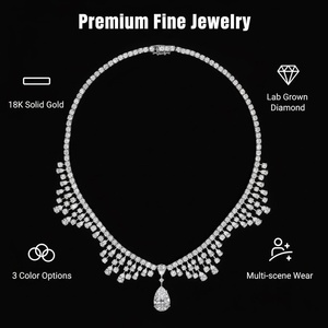 Collar de Moda Good <span class=keywords><strong>Century</strong></span> con Colgante de Diamante Cultivado en Laboratorio de 18K, Corte Pera, Joyería de Lujo, Regalo de Aniversario o Cumpleaños - Product Image 2