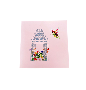 Carte de vœux unique artisanale 3D pop-up petite fée fleurie avec de magnifiques détails pour toute célébration - Product Image 1