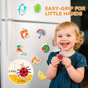 Aimants de réfrigérateur en plastique écologique de forme irrégulière <span class=keywords><strong>pour</strong></span> tout-petits/enfants, 26 objets mignons de A à Z, grand design moderne, jouets de réfrigérateur amusants - Product Image 3