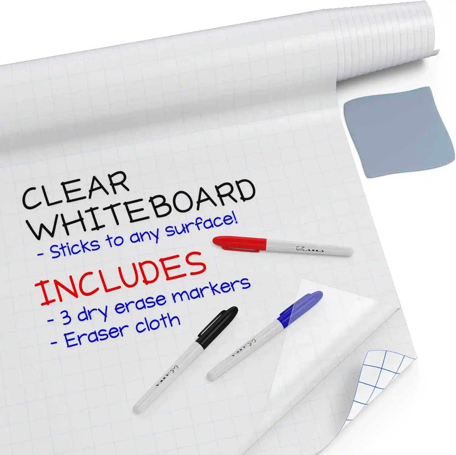 Spot goods Classroom Dry Erase Board Whiteboard Sticker Blanco/Verde/Negro Vinilo Papel de pared Pegatina Pizarra