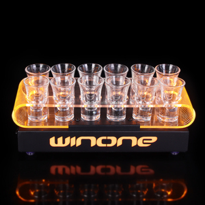 Plateau à shots en acrylique lumineux à LED pour 6 ou 12 verres, personnalisable avec logo, pour événements et décoration de lounge - Product Image 4