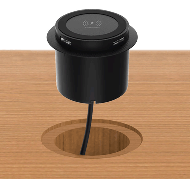 ODM OEM 3in1 Wireless Charger Fast Charging for Office Kitchen Surface Space Embedded in Table Pop-up 15W Wireless Charger