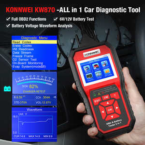 Testeur de batterie au plomb 12V pour moto KONNWEI KW870 avancé + scanner de diagnostic OBD2 - Product Image 2
