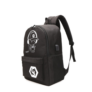 Sac à dos personnalisé avec chargeur USB lumineux, grande capacité, antivol, pour ordinateur portable, unisexe, imperméable, sac d'école - Product Image 5