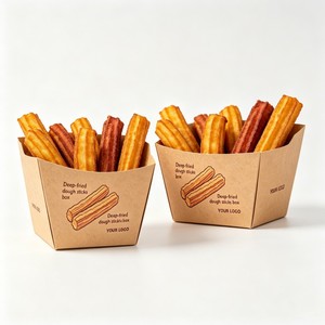 Caja Plegable Personalizada para Churros, Contenedor Desechable para Comida <span class=keywords><strong>Española</strong></span>, Caja Ligera Aislada para Papas Fritas de Grado Alimenticio para Llevar - Product Image 2