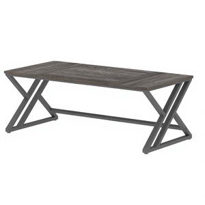 Bureau et table de jeu modulaires contemporains populaires de 1,8 mètre de long en chêne gris foncé pour usage commercial, domestique et en villa - Product Image 4