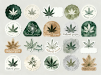 50 autocollants décoratifs cool en forme de feuille de cannabis, prix de gros, autocollants personnalisés, imperméables