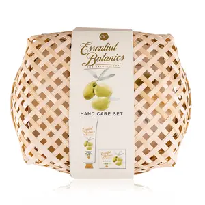 Accentra Brand Hand Care Set Essential Botanics Classics In Bamboo Basket Handmade Travelling Best Quality Hand Wash Soap