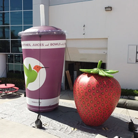 Fraise/Bueberry gonflable géante d'événement de fruit gonflable grand extérieur de 3M avec des lumières de LED pour la vente de publicité