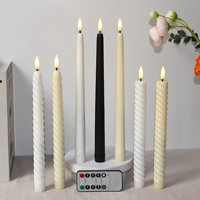 11 Zoll Lange Konische LED-Kerzen in Verschiedenen Farben 2,1 Durchmesser Warme Flammenlose Fernbedienbare Plastikkerzen zur Dekoration YS