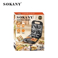 Sokany Machine à sandwich électrique et grille-pain à gaufres Appareil ménager antiadhésif multifonctionnel pour un petit-déjeuner facile à nettoyer