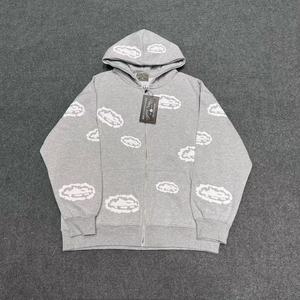 Sweat-shirt à capuche zippé 100% coton et <span class=keywords><strong>pantalon</strong></span> décontracté ample avec motif lettres pour unisexe pour le ensemble Devil's Island - Product Image 1
