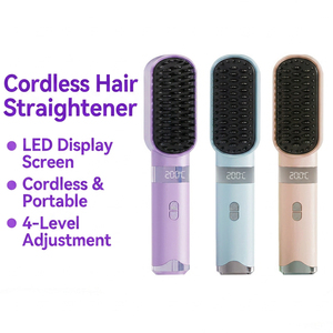 <span class=keywords><strong>Cepillo</strong></span> Alisador de Cabello Inalámbrico Portátil con Iones Negativos, Control de Temperatura de 4 Niveles, Diseño Anti-Quemaduras para Todo Tipo de Cabello - Product Image 1