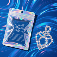 Petits sacs à zip-lock en plastique imprimés sur mesure Pochette d'emballage métallique pour l'héliogravure de bijoux pour colliers et pierres précieuses