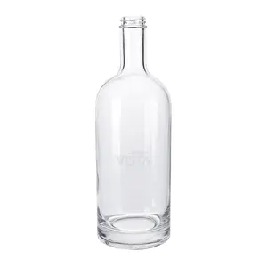 גבוהה פלינט בוסטון צורת Absolue 1000ml זכוכית בקבוק משקאות עם בורג כובע בקבוקים