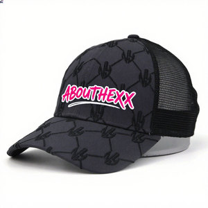 5パネル帽子トラックキャップメッシュスエード野球用帽子カスタムロゴ付き - Product Image 3