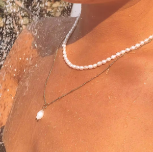 Collar de Perlas Minimalista Vintage de Acero Inoxidable, Cadena de Eslabones, Tamaño Ajustable, Estilo Fresco, Regalo de Cumpleaños para Mujer - Product Image 3