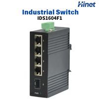 Switch Ethernet Industrial Gigabit de 4 Puertos con Uplink SFP de 1G, Switch de Red para Riel DIN EN50155 12-57VDC para Ferrocarril