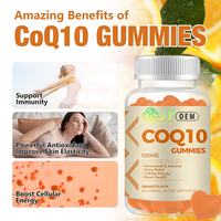 Gummies CoQ10 500mg 60 unités OEM ODM Logo personnalisé Marque privée Soutien énergétique cellulaire Sans sucre Complément végétalien