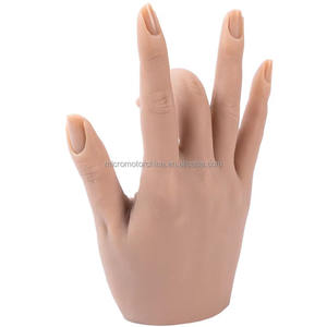 네일 공급업체 네일 아트 디스플레이 아크릴 손톱 유연한 손가락 조정으로 실리콘 연습 손 마네킹 - Product Image 1