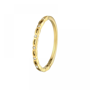 Bague En Acier Inoxydable pour femme, nouvelle mode En zircon cubique 14K, Acier plaqué or, bijoux En Acier Inoxydable - Product Image 4