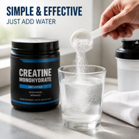 Poudre De Créatine Monohydrate Micronisée 300g Sans Saveur 5g Par Portion Force Musculaire Endurance Complément En Gros OEM