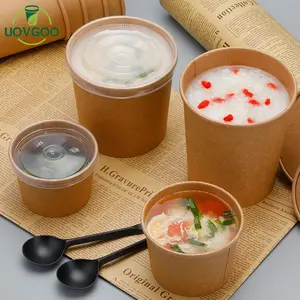 Customized High Quality Soup Cup Paper Soup Cup Kraft 12oz Soup Cup