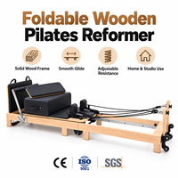 Machine de Pilates Reformer Professionnelle Pliable en Chêne, Certifiée CE, Vente Chaude en Usine, Équipement Commercial Personnalisé pour Yoga