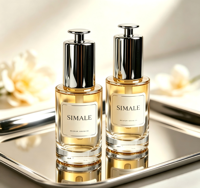 Flacon compte-gouttes en verre mat transparent personnalisé pour huiles essentielles, flacon à fond épais, réutilisable, pour produits cosmétiques et soins de la peau