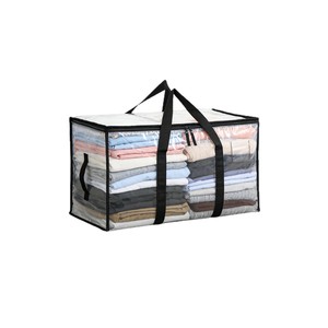 Durable Plastic PP Woven Fabric Foldable Classic Single Tier Heavy Duty Living Room <b>Storage</b> Bags for Bedding <b>Clothes</b> - Product Image 1