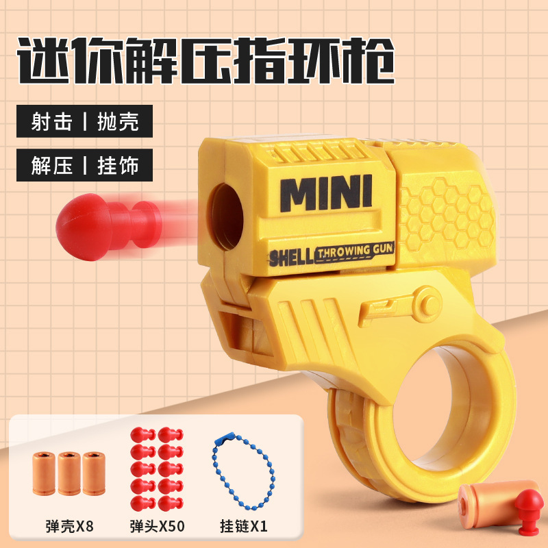 Amarillo 1 pistola de disparo 2 cartuchos 10 balas