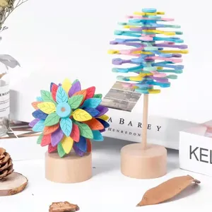 TS Educational Wooden Rotary Bar Wand Tree Stress Relief Spin Toy